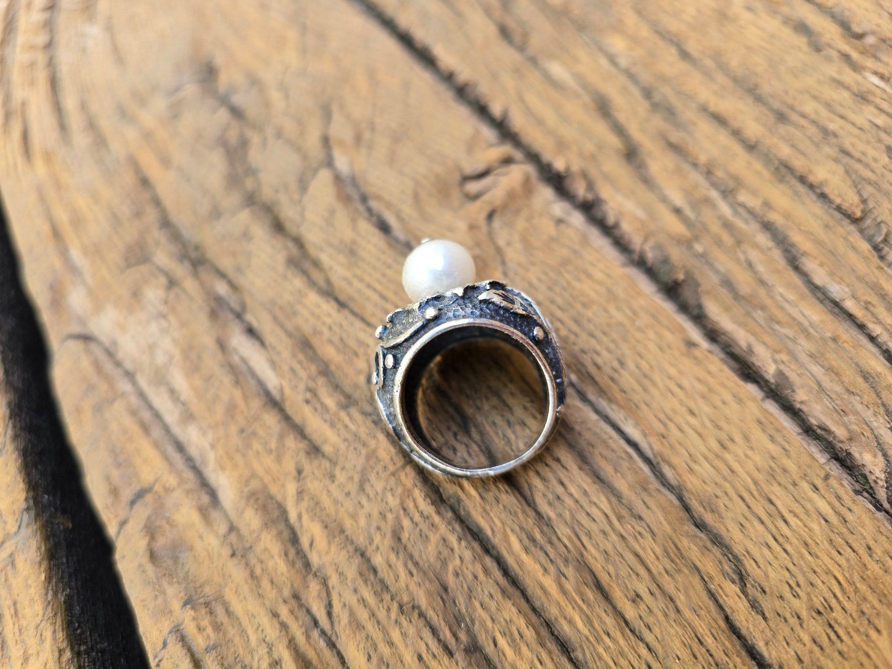 Anelli: Schmuck: Silber-Ring mit Zuchtperle-Nr. 8 – Usato da Romanshorn venduto da Rachacha 5
