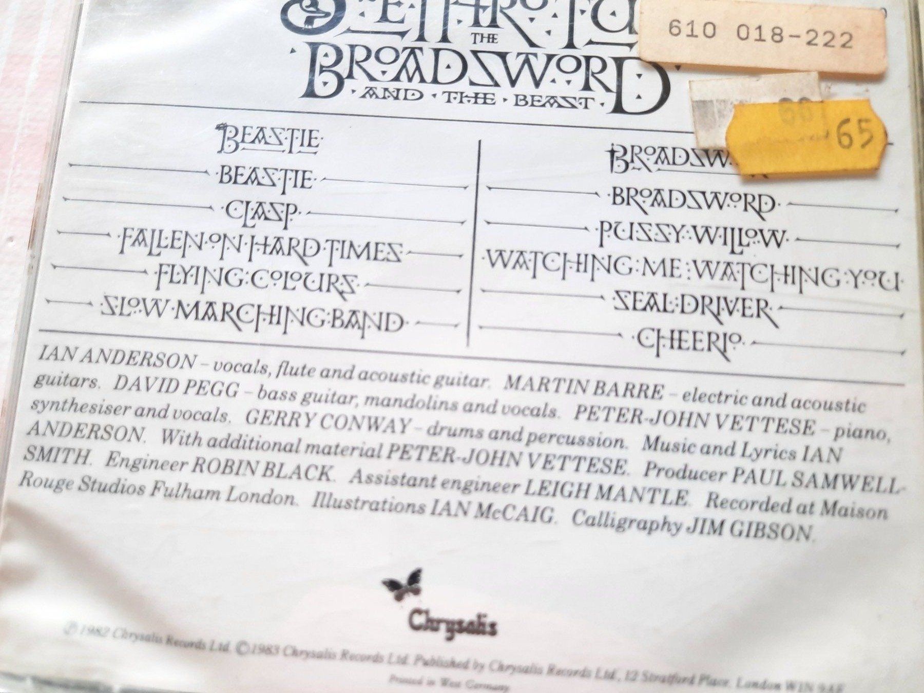 CDs: CD Jethro Tull - The Broadsword and the beast – D'occasion à Pully par bro_n52j 4