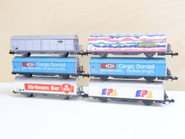 ROCO 6 x SBB Hbis Güterwagen - Set Spur N Top Modelle
