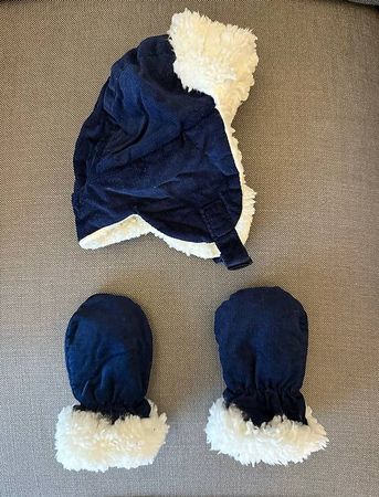 Wintermütze + Handschue, 3-6 Monate