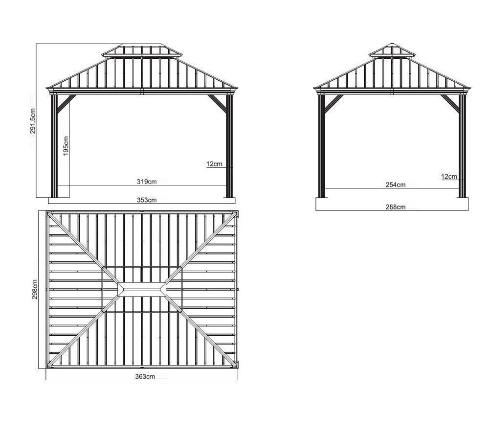 Tende & Padiglioni: Pavillon Messina Champagner 10x12 – Nuovo e nell'imballaggio originale da Erlinsbach venduto da Home-World 5