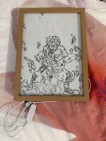Lampe d'ambiance anime dessin cadre lumineux bois Zenitsu