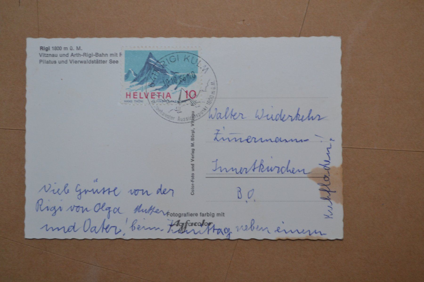 Cartoline postali: AK Rigi mit Bahn – Usato da Beinwil am See venduto da kajak55 1