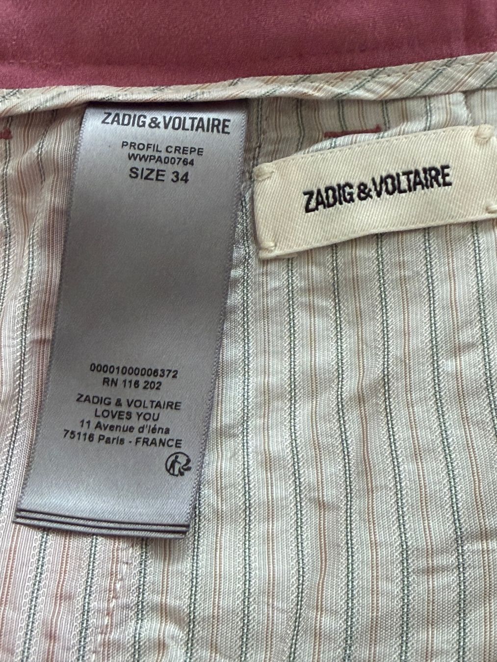 Zadig & Voltaire Pantaloni: Zadig & Voltaire Pink Spring Trousers – Nuovo (secondo la descrizione) da Zürich venduto da car_pth8 2