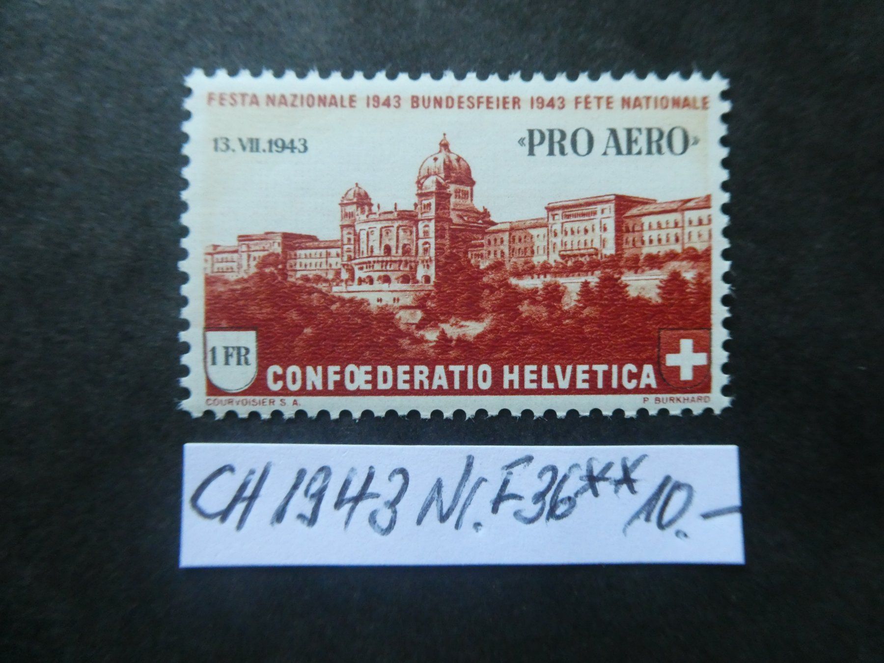 Alle Briefmarken: CH 1943 Nr. F36 postfrisch ** – Gebraucht aus Lausen von Herbamare01
