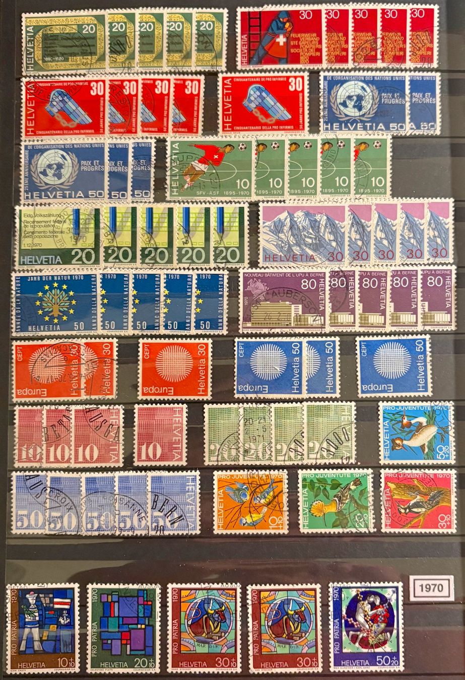 Tutti i francobolli: Timbres suisses 1970 UPU Oiseaux – Usato da Lausanne venduto da Cabessa