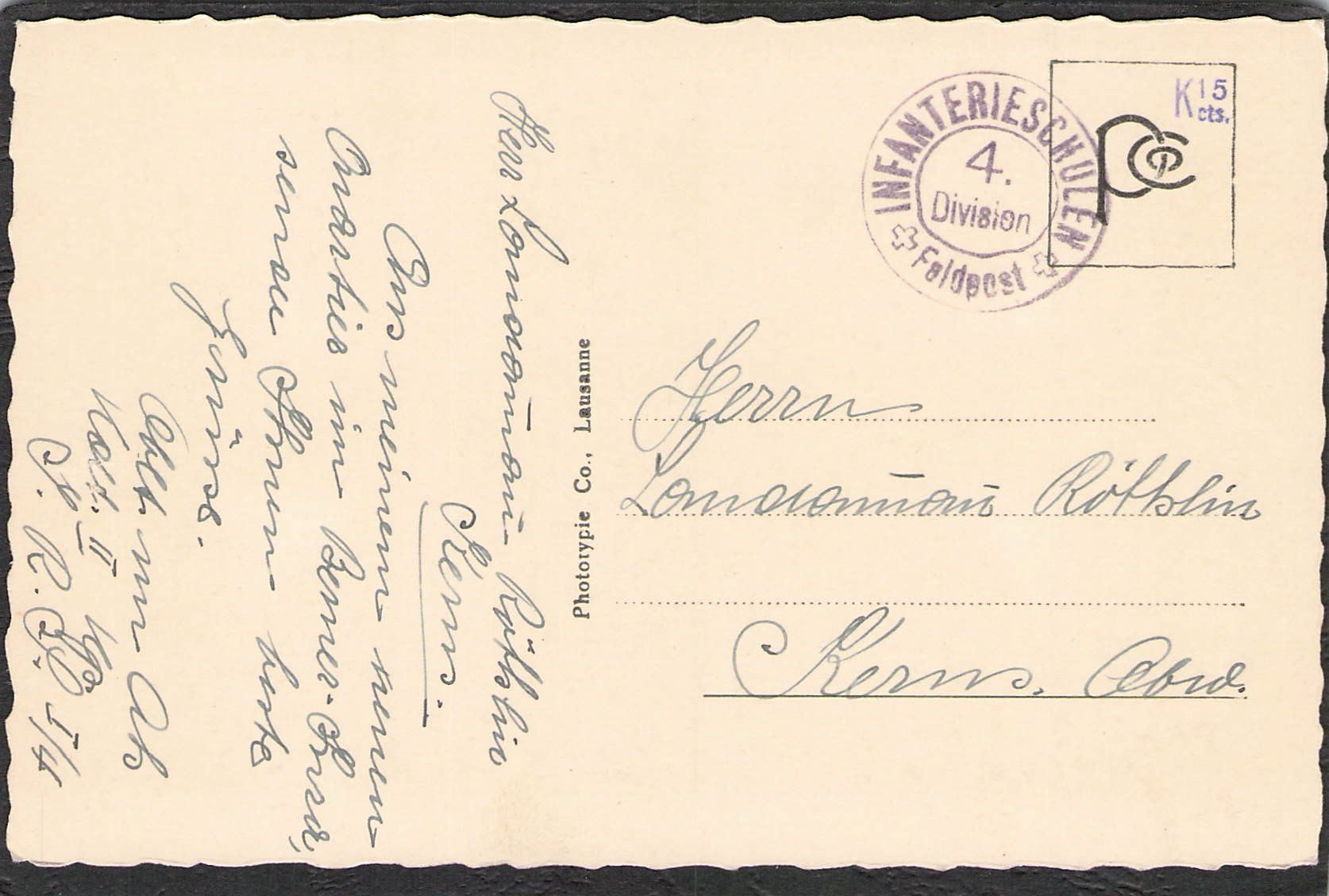 Cartoline postali: ^Tramelan , Echtfoto – Usato da Reichenburg venduto da Pipo-67 1