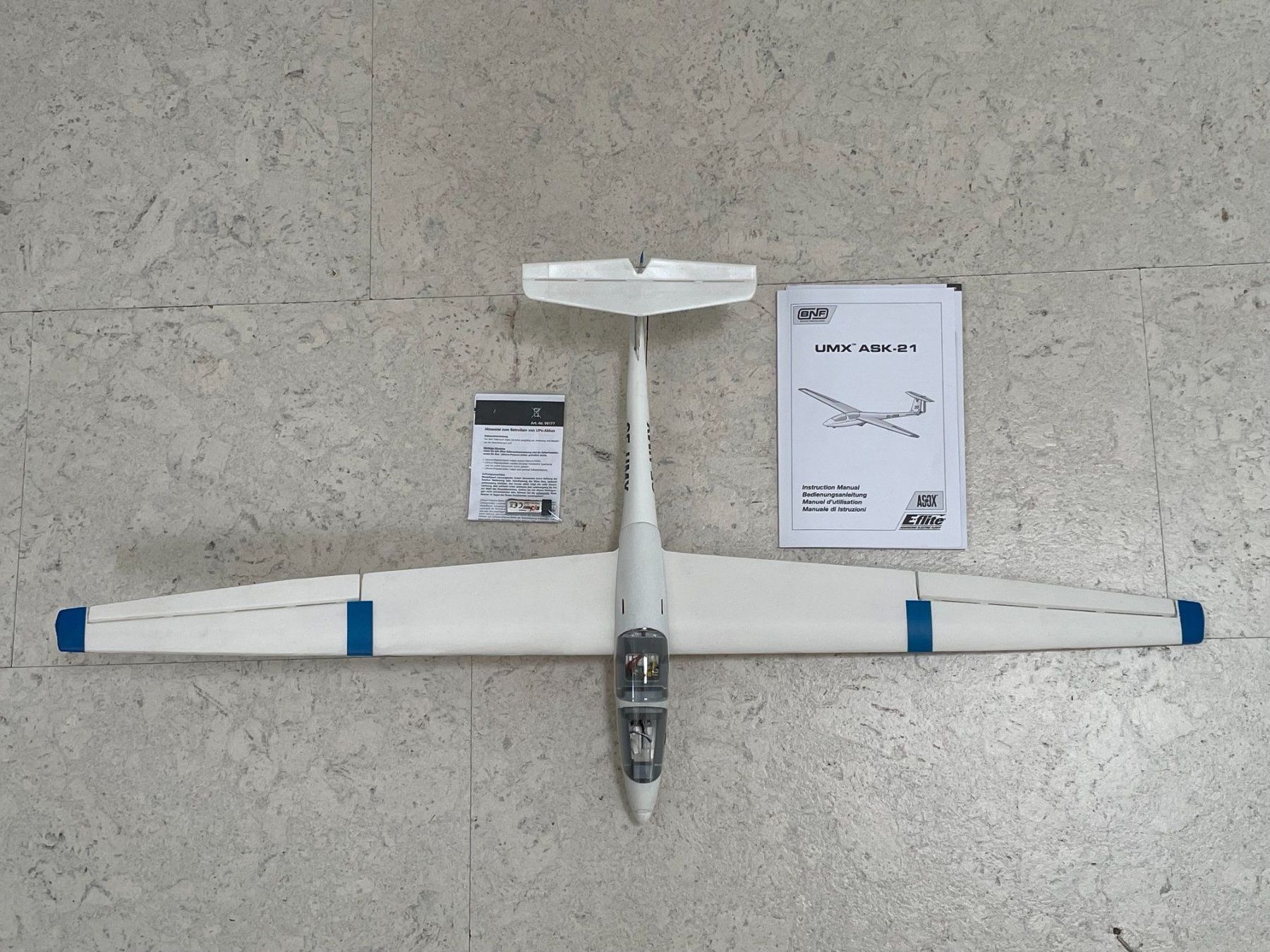 E-Flite Modellismo RC: E-Flite Ultra Micro ASK21 BNF Spw.860mm AS3X – Usato da Sumiswald venduto da Noudi1