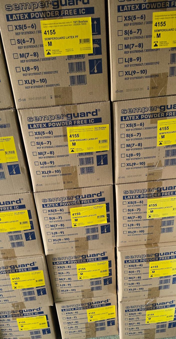 Handschuhe & Handstulpen: Latex Einweghandschuhe 1000 Stück Grösse M – Neu und originalverpackt aus Luzern von der 2