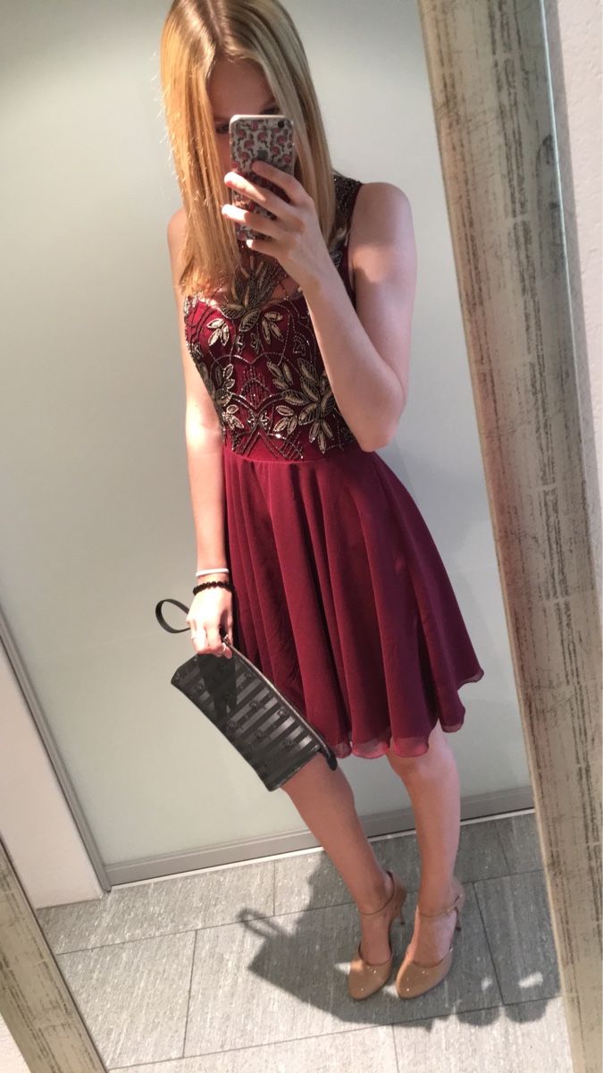 Kleider: Lace & Beads bordeaux rotes Kleid – Neu (gemäss Beschreibung) aus Zürich von Shoppingqueen98 4