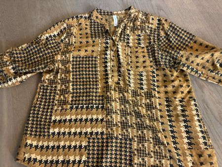 Bluse Damen Karomuster Beige Grösse L guter Zustand