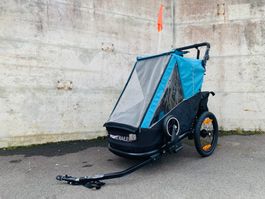 3in1 Fahrradanhänger für 1 Kinder in Royal BLAU NEU