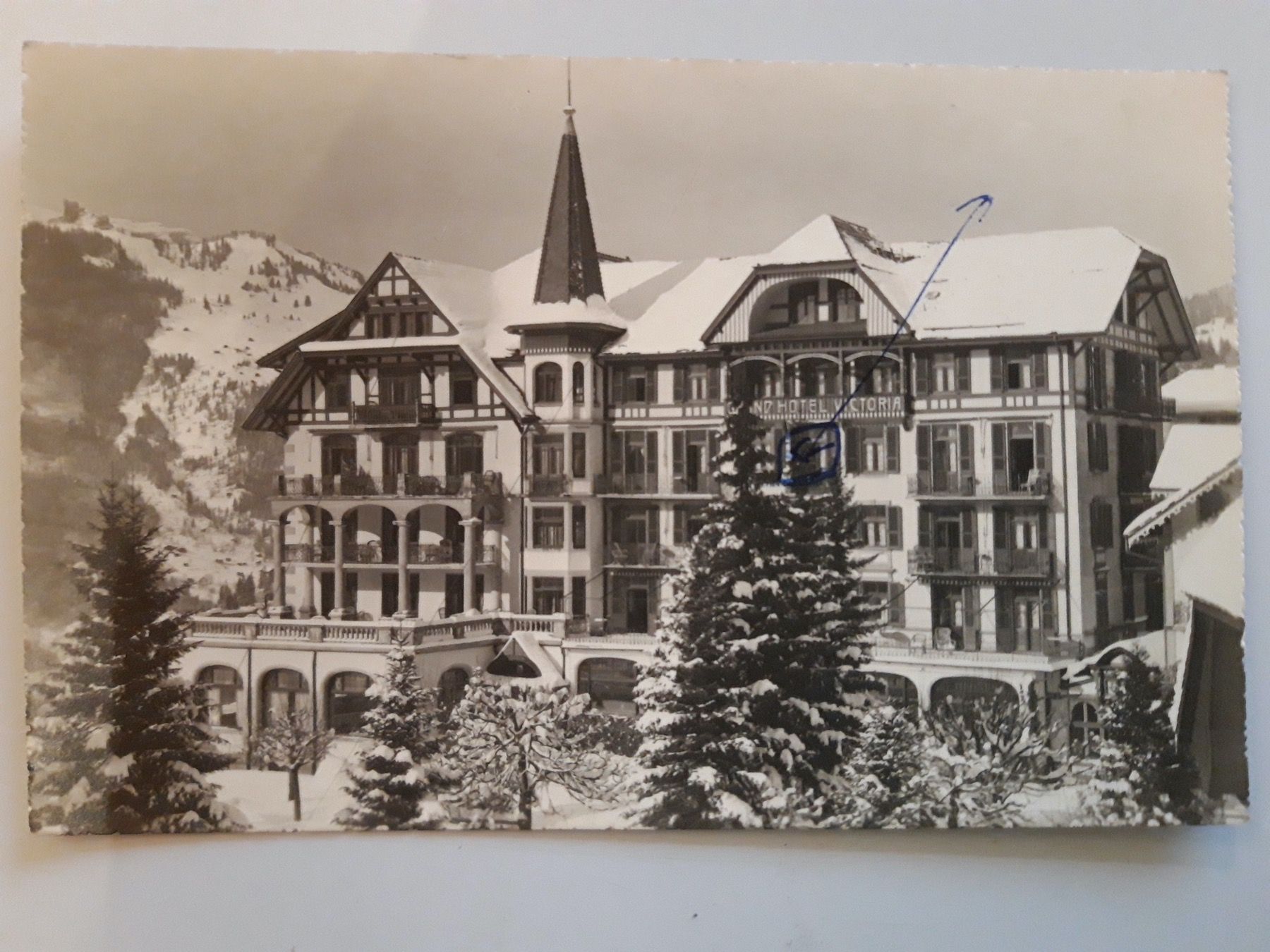 Cartoline postali: Wengen Hotel Victoria – Usato da Sargans venduto da nicsam1815
