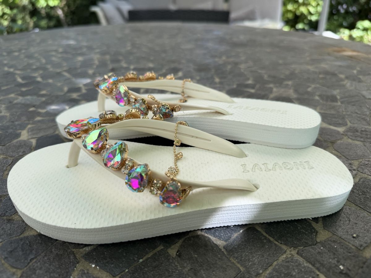 Scarpe da donna: Flip-Flops weiss Glitzer-Steine Grösse 36 – Usato da Zürich venduto da Fuxion 5