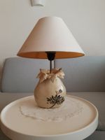 80er J. Frankreich Keramiklampe mit Blätterkrone an Spitze