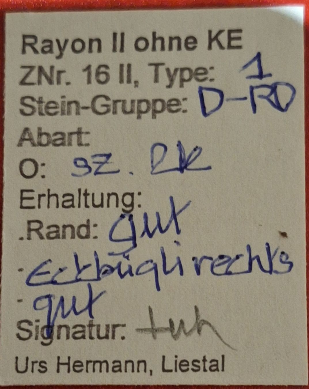 Tutti i francobolli: Rayon Typ 1 D - RO mit Befund Kat. 200.- – Usato da Balgach venduto da SIMEON27 2
