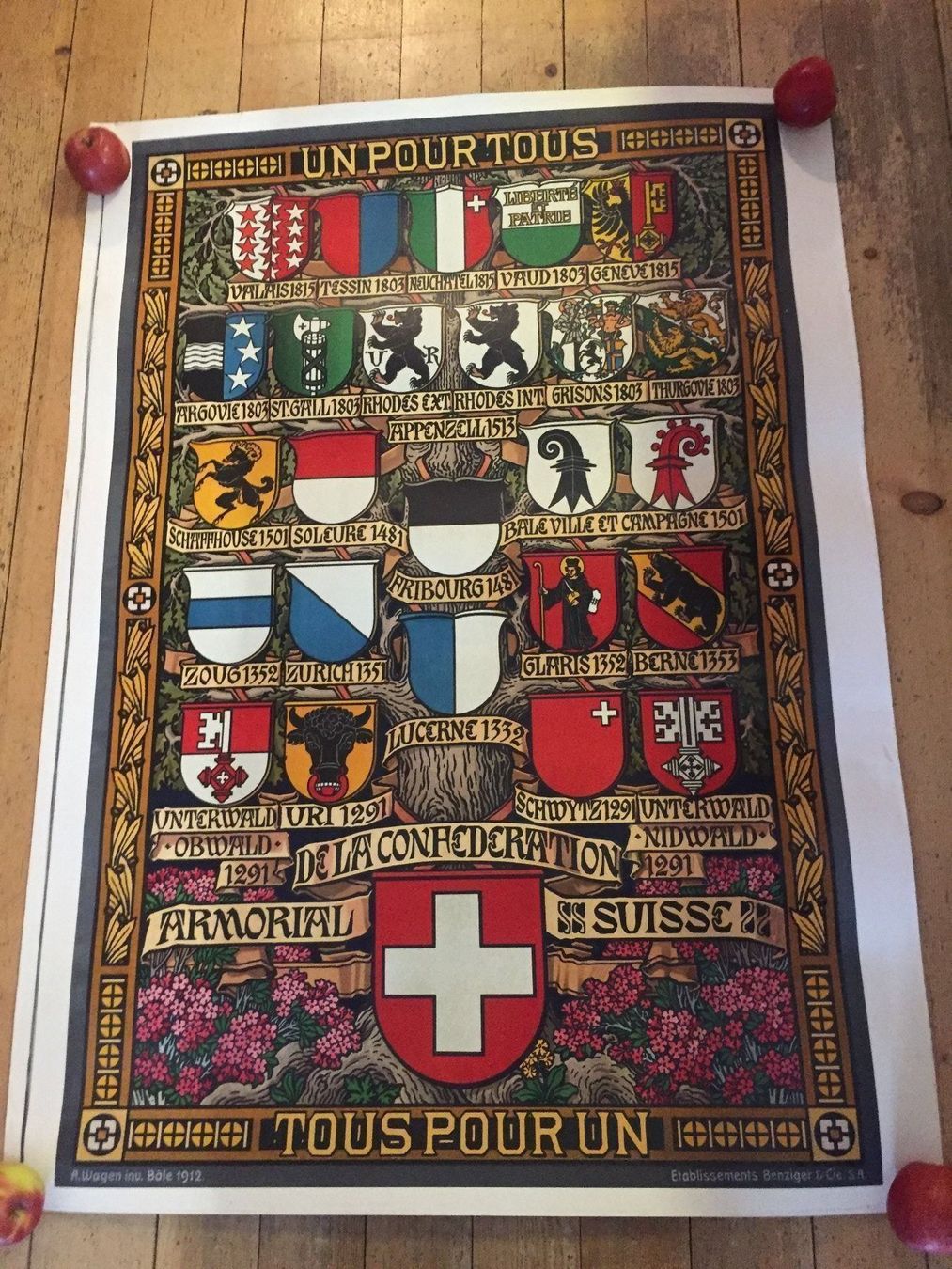Poster & Bilder: Einsiedeln Schweizerkantone Plakat 1912 ORIGINAL – Gebraucht aus Trachslau von post35