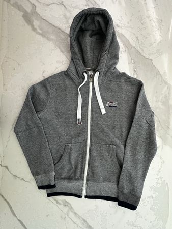 Gilet capuche gris Superdry Label taille M