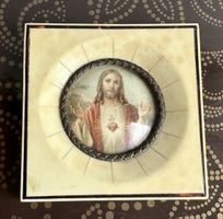 antike Porträt des Heiligen Herzens Jesu✨Unikat! 