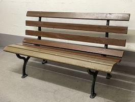 Vintage sitzbank metall holz 150x65x81 cm