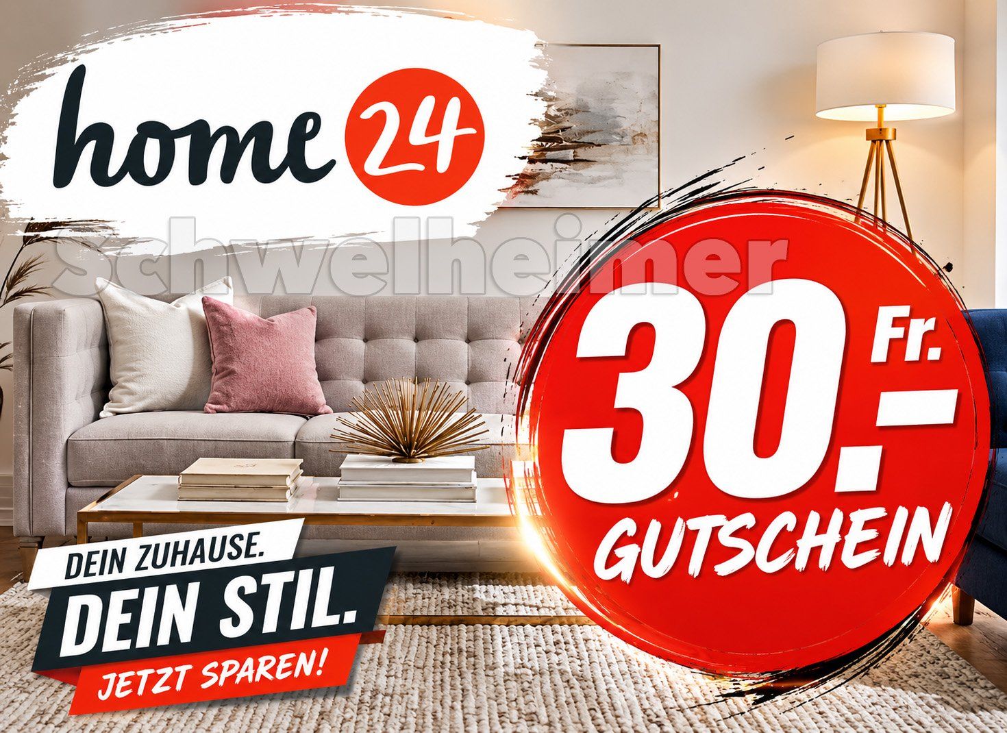 Buoni: Fr. 30.-- Rabatt bei Home 24  Gutschein – Nuovo e nell'imballaggio originale da Allschwil venduto da Schwelheimer