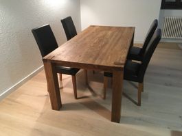 Magnifique table en bois massif 180cmx90cm avec 2 rallonges
