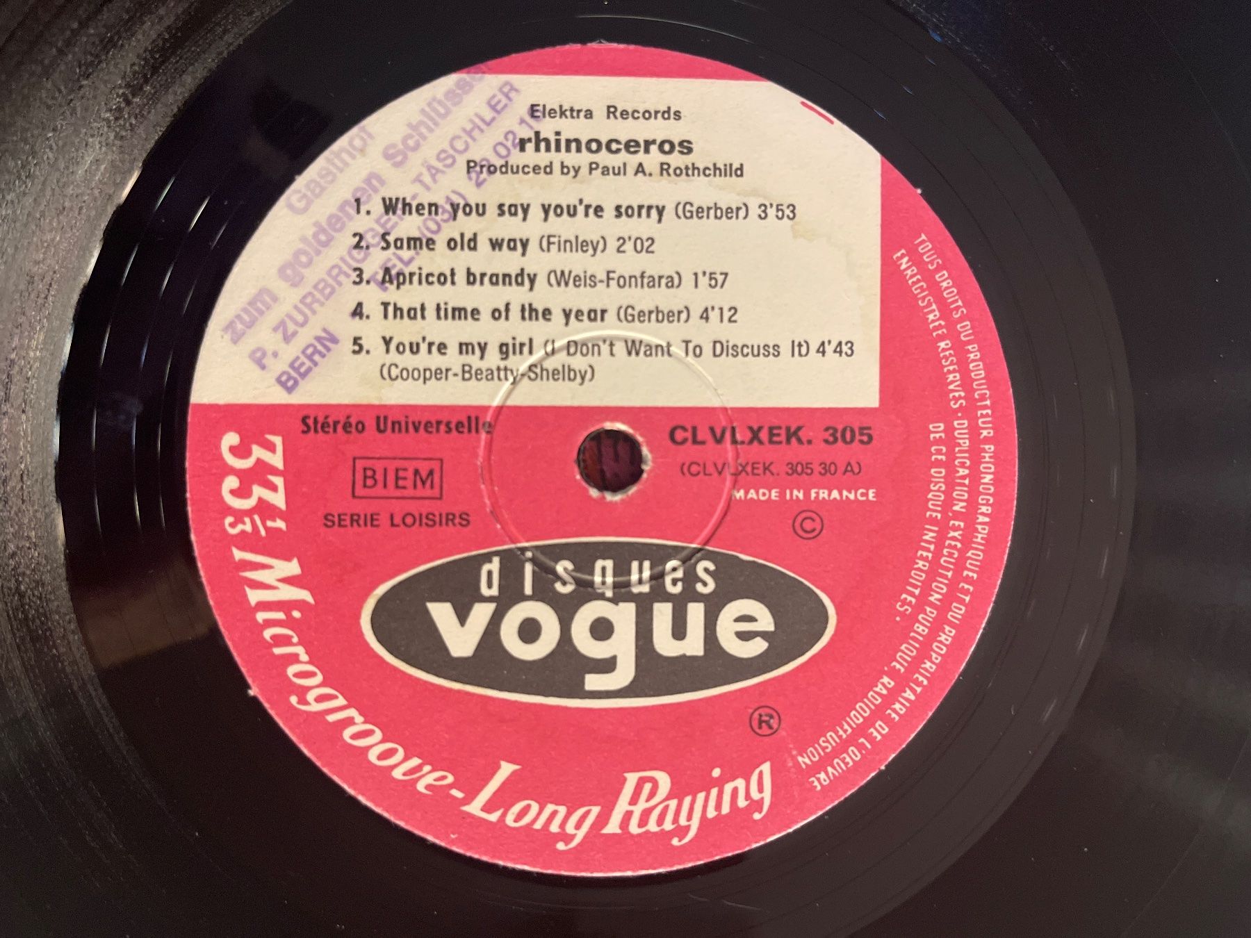 Dischi in vinile: A74/Rhinoceros - Rhinoceros – Usato da Frutigen venduto da Philippe_jsp 2