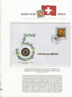 Numisbrief 24 Karat Gold 5 Rappen vergoldet Auflage nur 1500