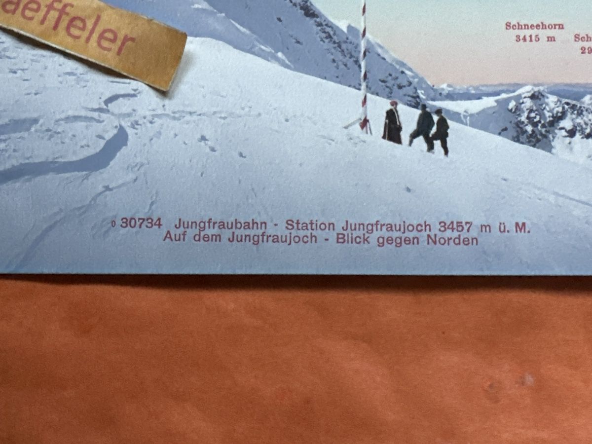 Ansichtskarten: Alte Ansichtskarte Jungfraubahn - Station Jungfraujoch – Gebraucht aus Zürich von Chaeffeler 1