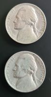 2x Five Cents 1964 USA United States of America Coins Münzen