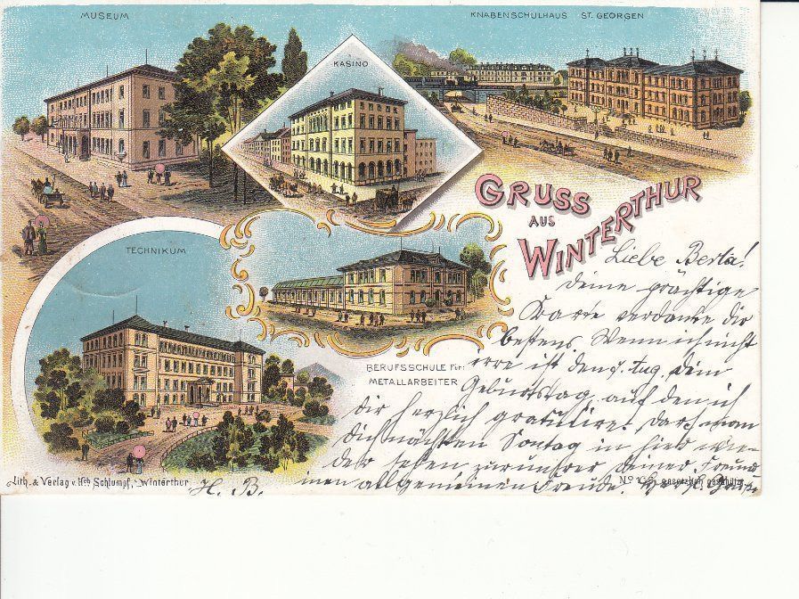 Cartoline postali: Winterthur 1899 – Usato da Bürglen TG venduto da StampGraf