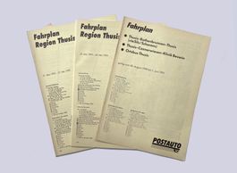 Thusis Postauto PTT Bahn RhB Fahrplan Auszüge 1990 bis 1994