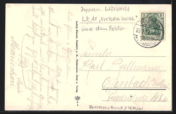 Foto & Poster: Grosser Feldberg, Zeppelin über dem Gip – Usato da Berlin venduto da bartko-reher 1