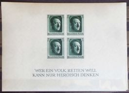 1937: 1. Nationale Briefmarkenausst., Block *, defekte Ecke