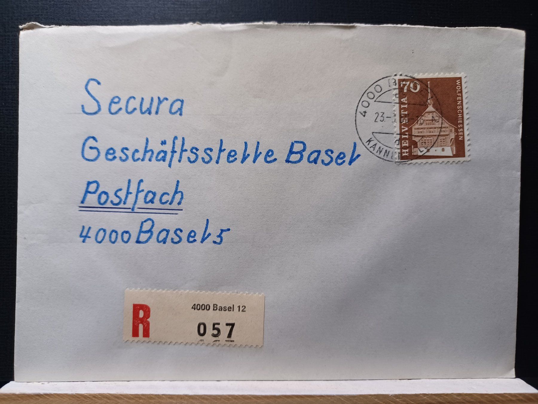 Tutti i francobolli: R 057 Basel, Delemont, 1965 – Usato da Aarau Rohr venduto da mgvw