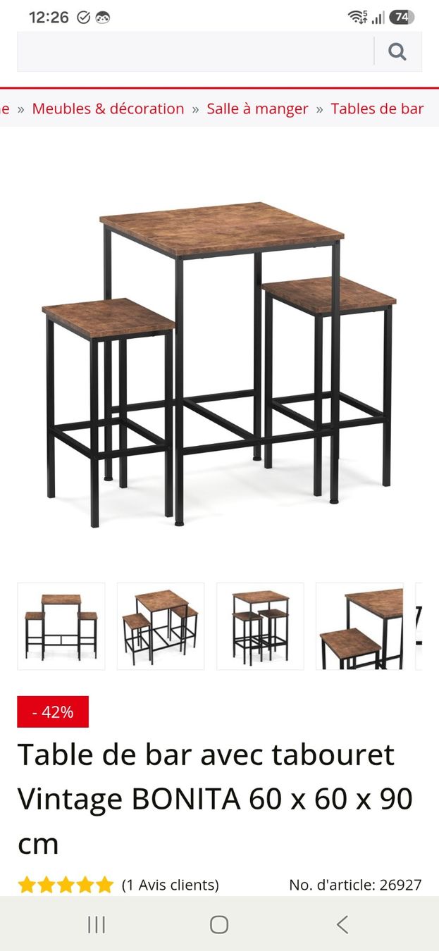Gonser Tavoli: Table haute vintage avec tabourets – Usato da Lausanne venduto da Lilililili 3