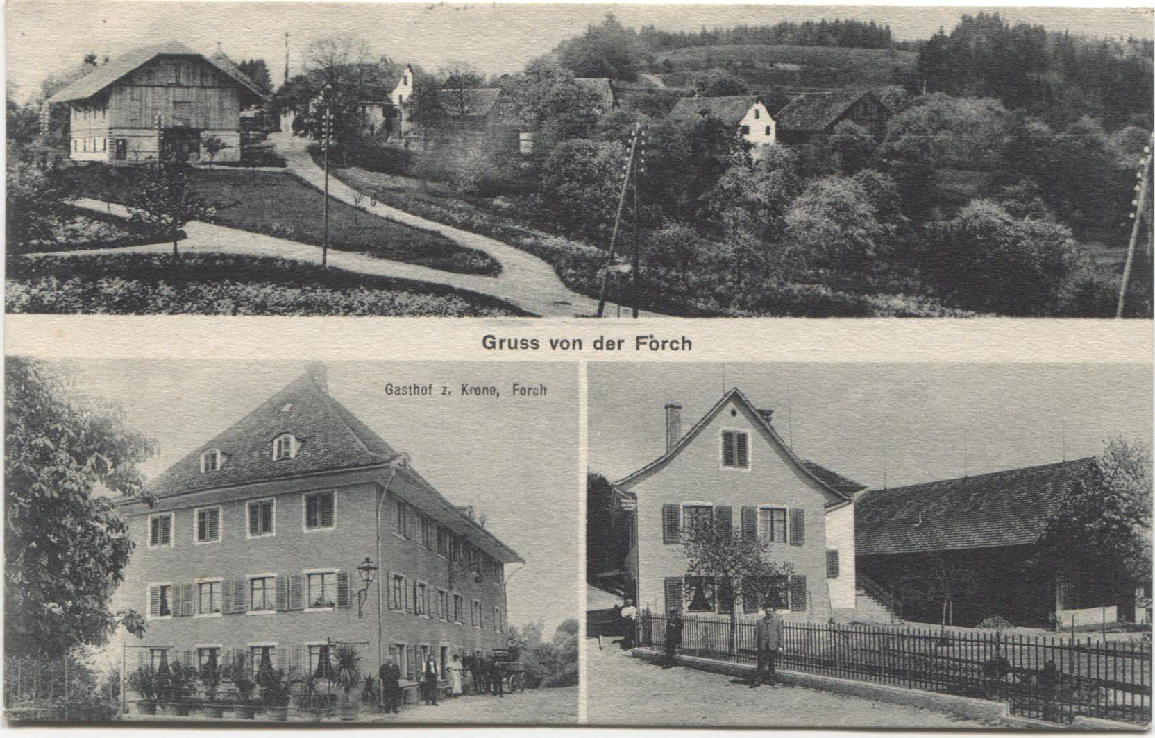 Cartoline postali: FORCH ZH 1913 mit Restaurant Krone – Usato da Rothrist venduto da Clanx