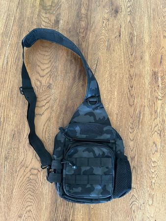 Camo Travel Sling Bag - Black and Grey