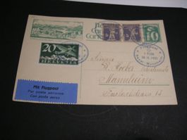28.IX.1925 FLUGPOST  1. FLUG BASEL-MANNHEIM KURHAUS SONNMATT