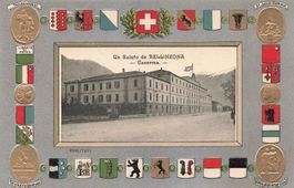 Bellinzona TI Caserma cartolina araldica Wappenkarte