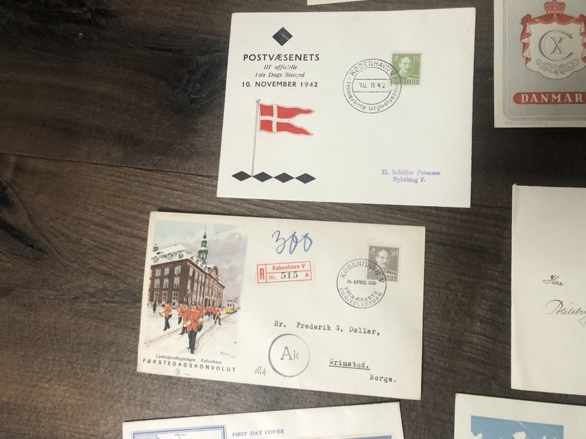 Tutti i francobolli: 13 rare FDC DENMARK 1938-1947 – Usato da Lufingen venduto da Rac0 5