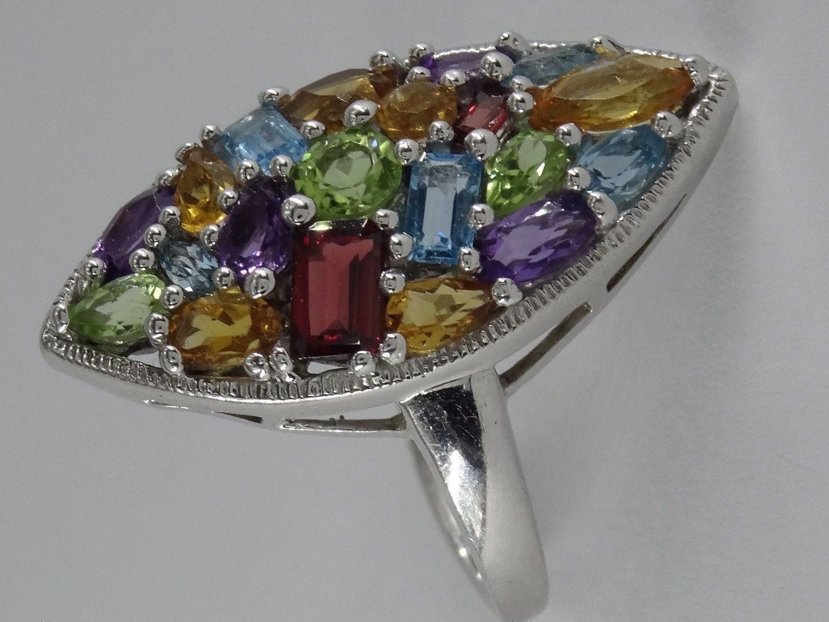 Anelli: Ring Silber 925 mit mixt Edelsteinen – Nuovo e nell'imballaggio originale da Matten b. Interlaken venduto da kero71 4