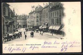 AK Lausanne, Place Saint-Francois, 1899
