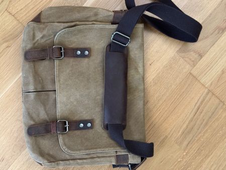 Trendy Vintage Colombus Schultertasche, senfgelb, wasserfest