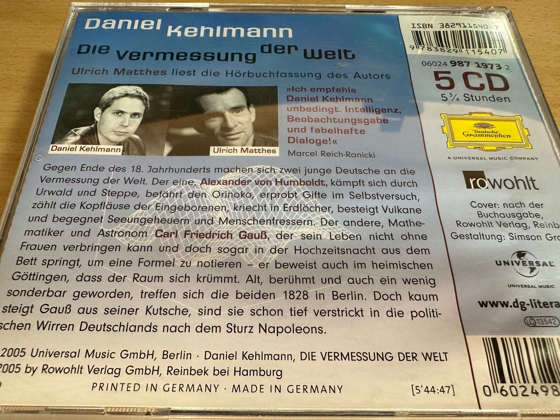 Hörbücher: Daniel Kehlmann - Die Vermessung Der Welt - 5 CD – Gebraucht aus Rikon im Tösstal von Alpenmutz 1