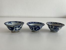 3Stk. antike, chinesische Porzellan Tee/Wein-cups