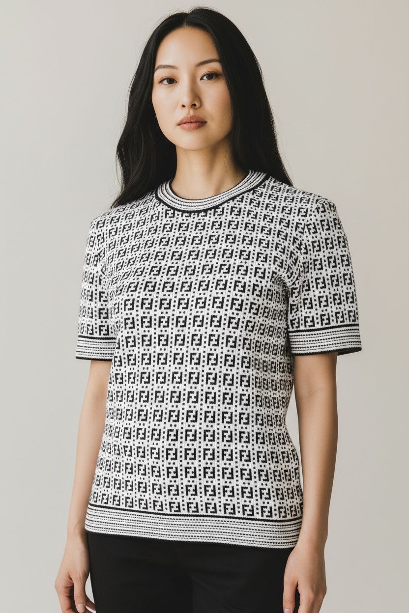 Fendi T-shirt: Fendi Kurzarm schwarz/weiss IT 40 DE 36 – Usato da Binningen venduto da Designerlabels