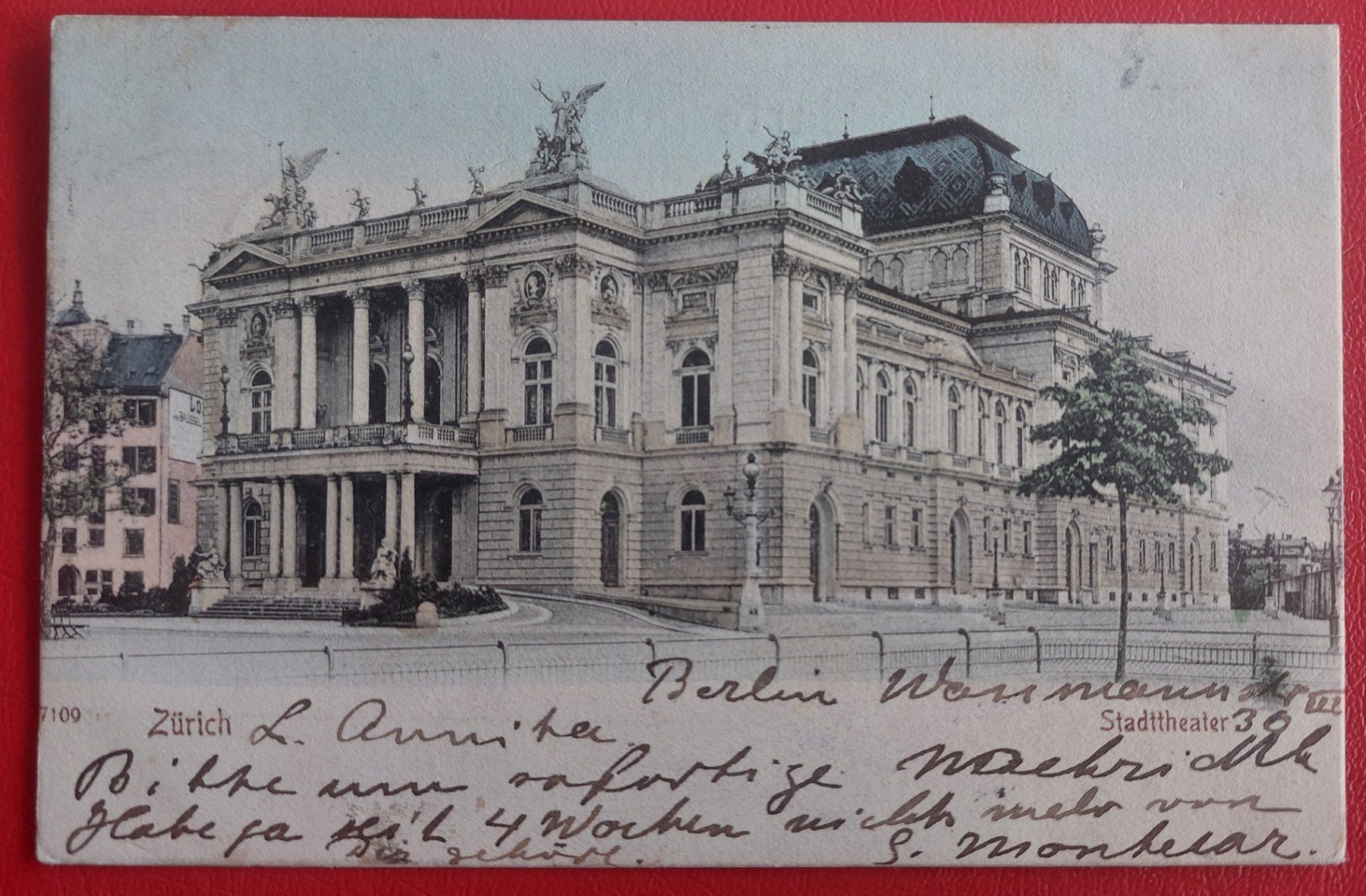 Ansichtskarten: Zürich Stadttheater 1905 – Gebraucht aus St-Légier-La Chiésaz von Theo005