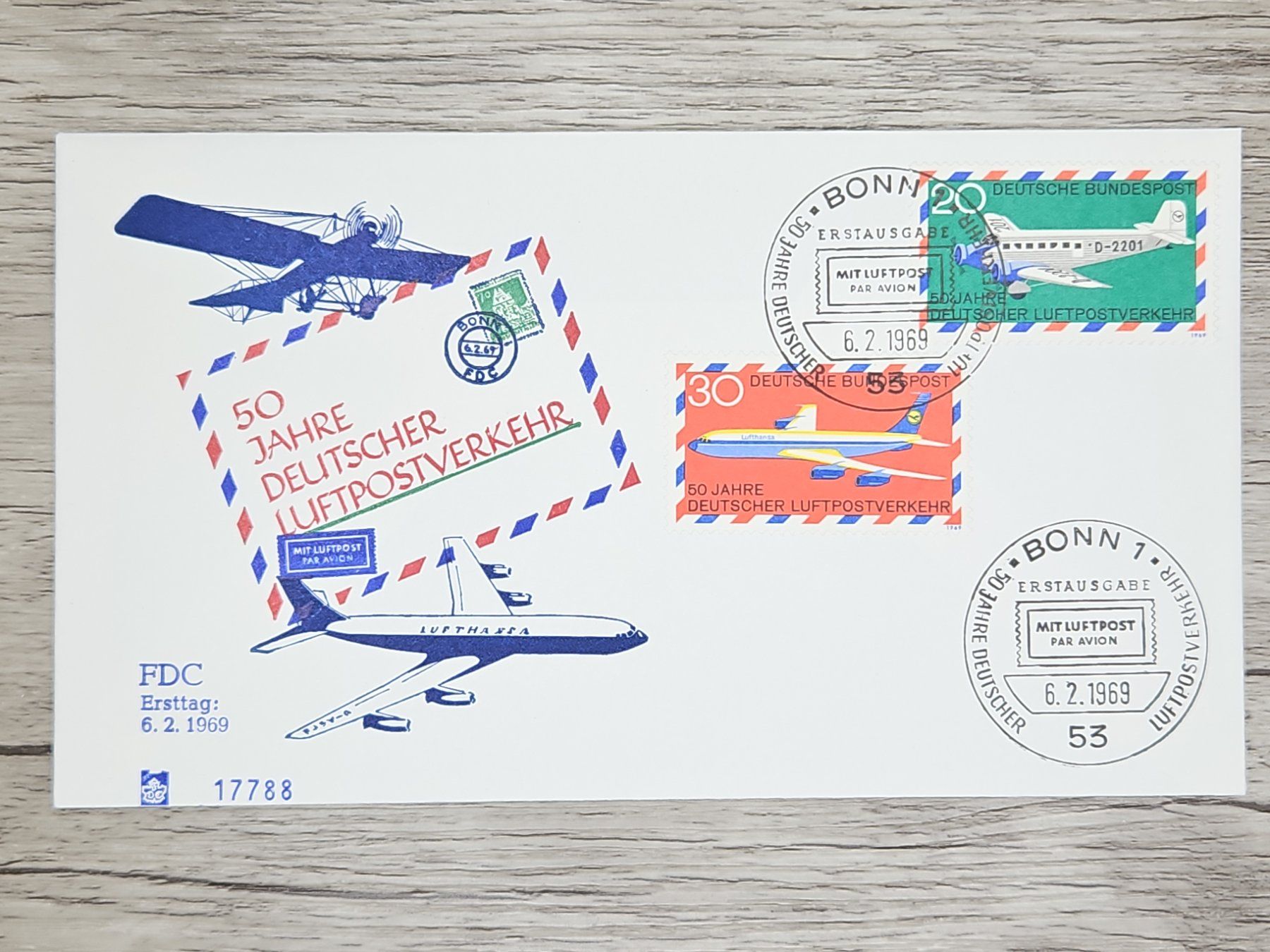 Tutti i francobolli: CL17 Enveloppe + Timbre Allemagne 1969 – Usato da Cousset venduto da Patrick_Collections
