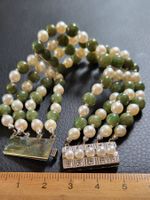 585 Weiss Gold Perlen/Steine Armband Mit Diamanten